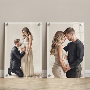 Cuadros decorativos personalizados impresos en placas de acrílico flotante con soportes metálicos