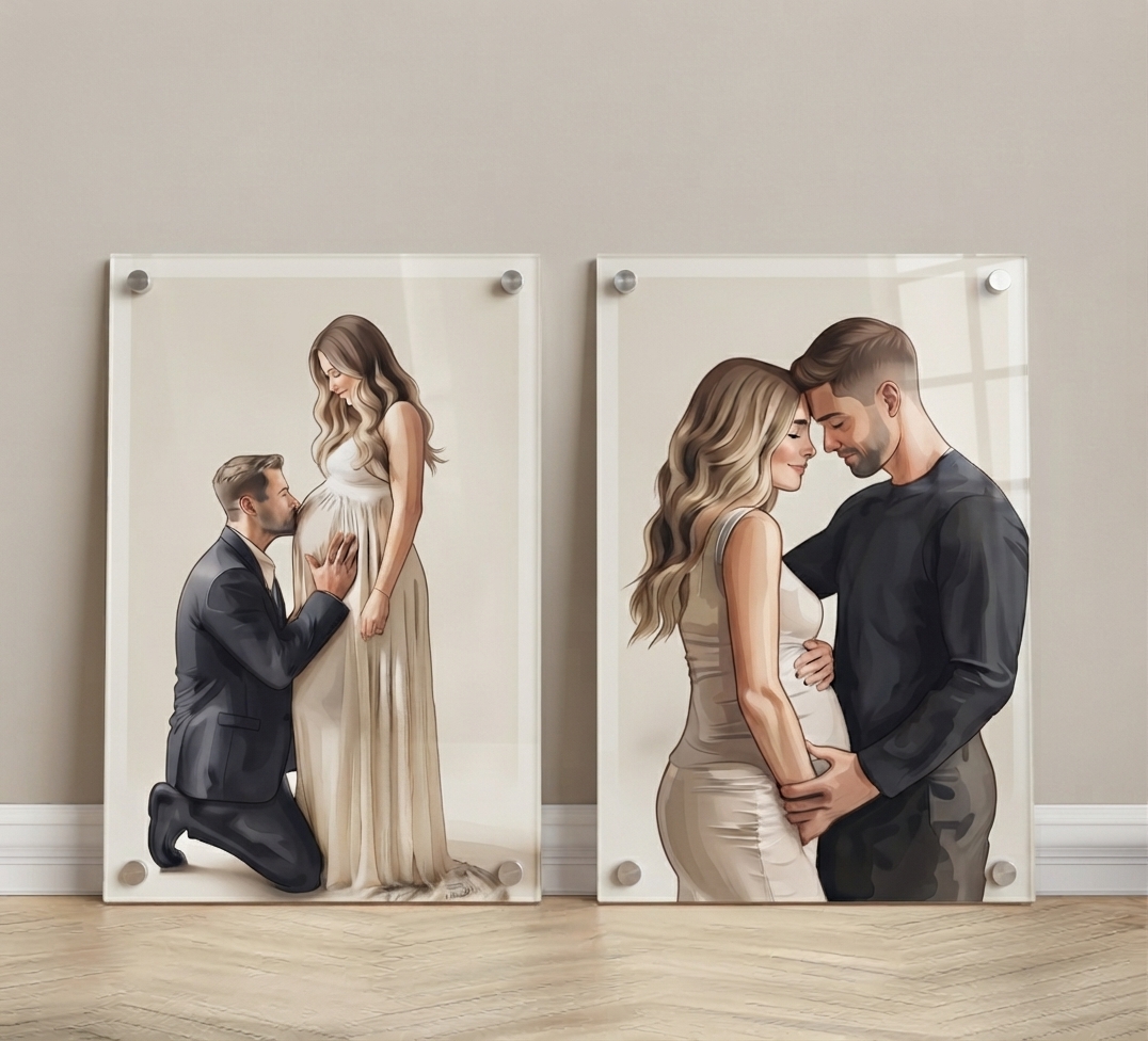 Cuadros decorativos personalizados impresos en placas de acrílico flotante con soportes metálicos